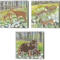 Framed 'Wild Woodland 3 Piece Canvas Print Set' border=