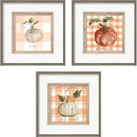 Framed Plaid Pumpkin 3 Piece Framed Art Print Set