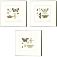 Framed 'Green Fields  3 Piece Canvas Print Set' border=