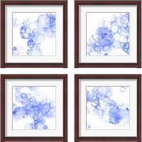Framed Bubble Square Blue 4 Piece Framed Art Print Set