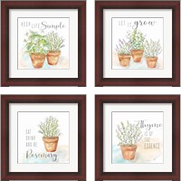 Framed 'Let it Grow 4 Piece Framed Art Print Set' border=