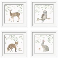 Framed 'Woodland Love 4 Piece Framed Art Print Set' border=