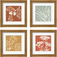 Framed 'Autumn Tones 4 Piece Framed Art Print Set' border=