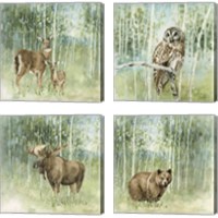 Framed 'Nature's Call 4 Piece Canvas Print Set' border=