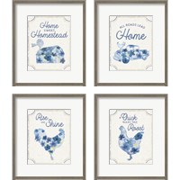 Framed Country Cottage Field Flowers 4 Piece Framed Art Print Set