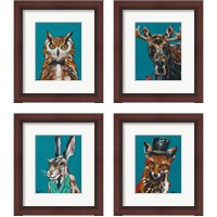 Framed 'Spy Animals 4 Piece Framed Art Print Set' border=