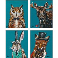 Framed 'Spy Animals 4 Piece Art Print Set' border=