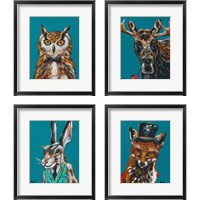 Framed 'Spy Animals 4 Piece Framed Art Print Set' border=