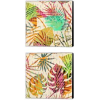 Framed 'Palm Festoon 2 Piece Canvas Print Set' border=