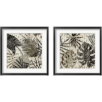 Framed 'Grey Palms 2 Piece Framed Art Print Set' border=