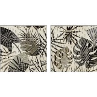 Framed 'Grey Palms 2 Piece Art Print Set' border=