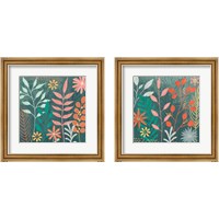 Framed 'Fresh Petals 2 Piece Framed Art Print Set' border=