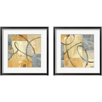 Framed 'Ribbon Dance Autumn 2 Piece Framed Art Print Set' border=