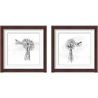 Framed Windmill BW 2 Piece Framed Art Print Set