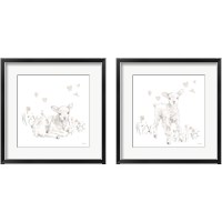 Framed 'Spring Lambs Neutral 2 Piece Framed Art Print Set' border=