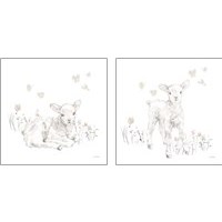Framed 'Spring Lambs Neutral 2 Piece Art Print Set' border=