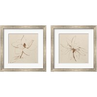 Framed Modern Vintage Floral  2 Piece Framed Art Print Set