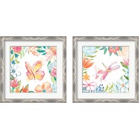Framed 'Flower Fun 2 Piece Framed Art Print Set' border=