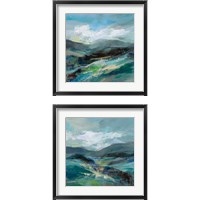 Framed 'Turquoise Slopes 2 Piece Framed Art Print Set' border=