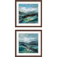 Framed 'Turquoise Slopes 2 Piece Framed Art Print Set' border=