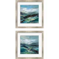 Framed 'Turquoise Slopes 2 Piece Framed Art Print Set' border=