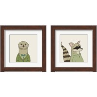Framed Animals on Cream 2 Piece Framed Art Print Set