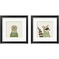 Framed Animals on Cream 2 Piece Framed Art Print Set