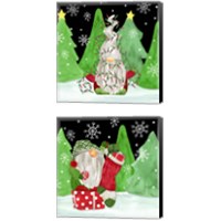 Framed 'Gnome for Christmas 2 Piece Canvas Print Set' border=