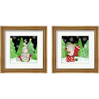 Framed 'Gnome for Christmas 2 Piece Framed Art Print Set' border=