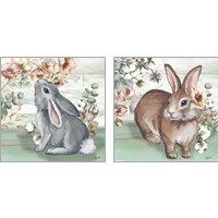 Framed 'Farmhouse Bunny 2 Piece Art Print Set' border=
