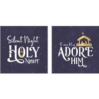 Framed 'O Holy Night  2 Piece Art Print Set' border=