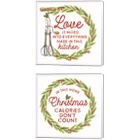 Framed 'Home Cooked Christmas 2 Piece Canvas Print Set' border=