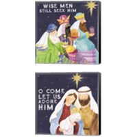 Framed 'Come Let Us Adore Him 2 Piece Canvas Print Set' border=