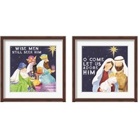 Framed 'Come Let Us Adore Him 2 Piece Framed Art Print Set' border=