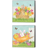 Framed 'Hoppy Spring 2 Piece Canvas Print Set' border=