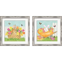 Framed 'Hoppy Spring 2 Piece Framed Art Print Set' border=