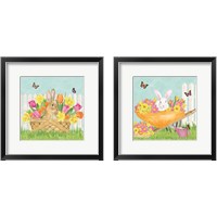 Framed 'Hoppy Spring 2 Piece Framed Art Print Set' border=