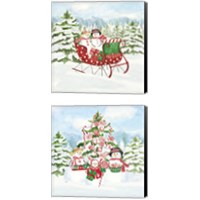 Framed Peppermint Holiday 2 Piece Canvas Print Set