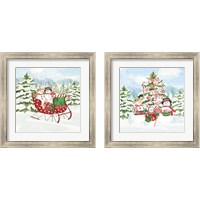 Framed Peppermint Holiday 2 Piece Framed Art Print Set