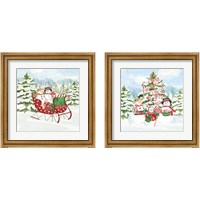 Framed 'Peppermint Holiday 2 Piece Framed Art Print Set' border=