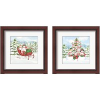Framed 'Peppermint Holiday 2 Piece Framed Art Print Set' border=