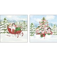 Framed 'Peppermint Holiday 2 Piece Art Print Set' border=
