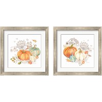 Framed 'Pumpkin Season 2 Piece Framed Art Print Set' border=