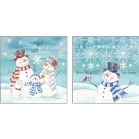 Framed 'Snow Lace 2 Piece Art Print Set' border=