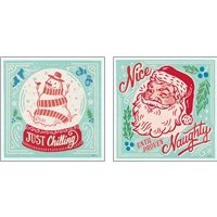 Framed 'Naughty and Nice 2 Piece Art Print Set' border=