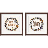 Framed Halloween Wreath 2 Piece Framed Art Print Set