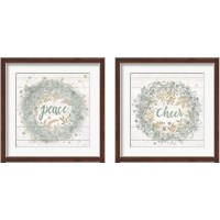 Framed 'Frosty Cheer Sage 2 Piece Framed Art Print Set' border=