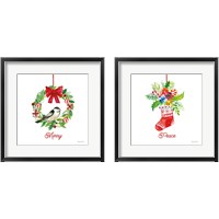 Framed 'Holiday 2 Piece Framed Art Print Set' border=
