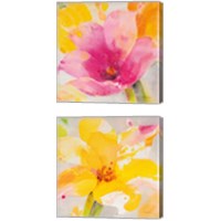 Framed 'Bright Tulips 2 Piece Canvas Print Set' border=