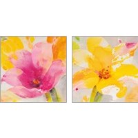 Framed 'Bright Tulips 2 Piece Art Print Set' border=